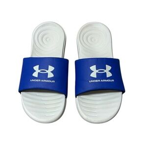 Under Armour Men's Ansa Fix Slides - Blue White - Size 10